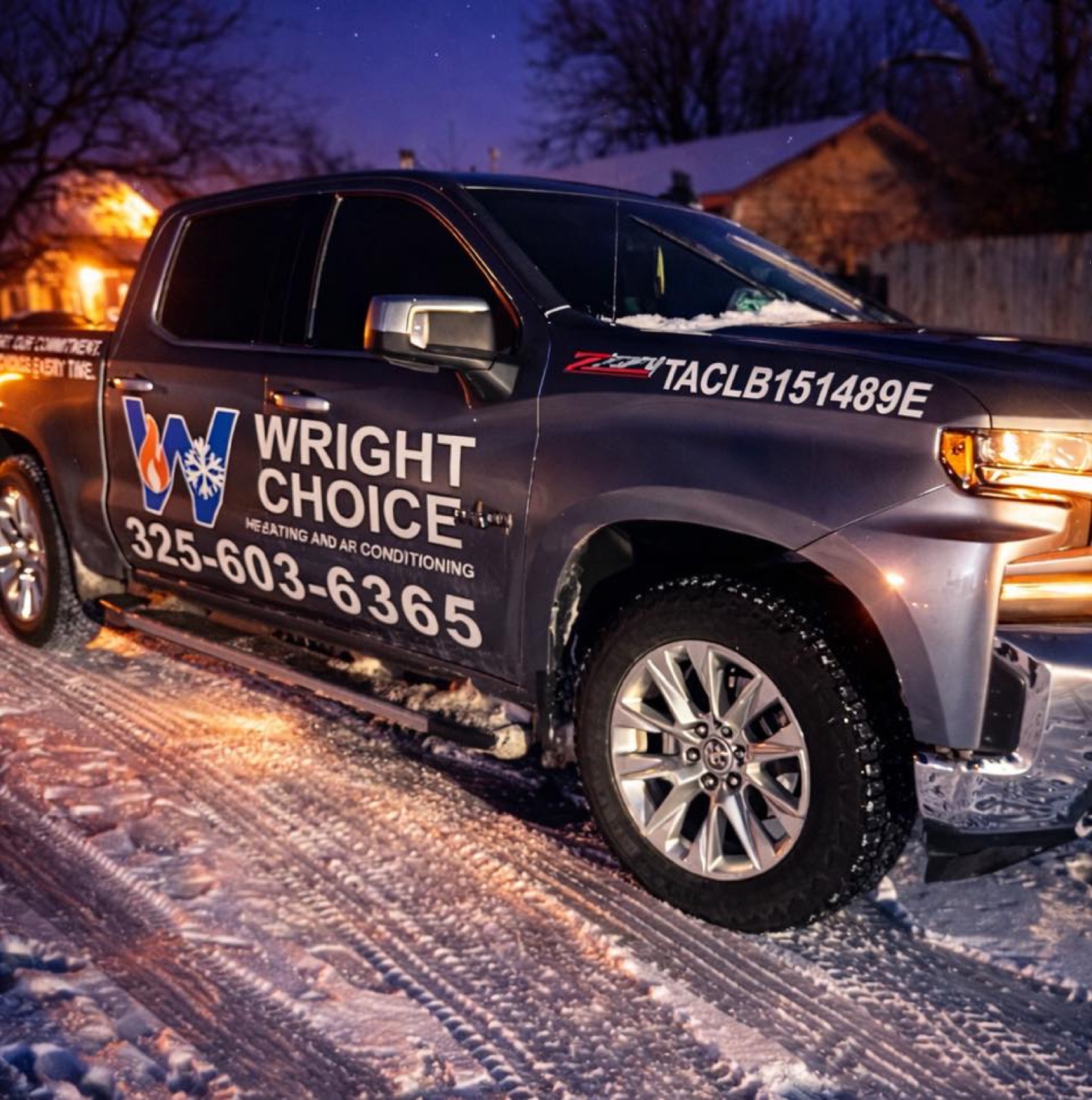 Wright Choice HVAC technician completing a fast service call at a Tye, TX rental near Dyess AFB
