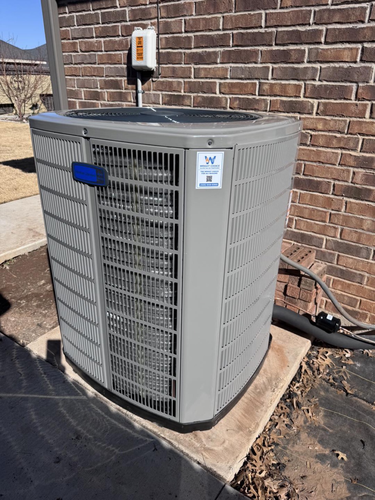 Wright Choice HVAC replacement work at an Eastland County home near the courthouse square